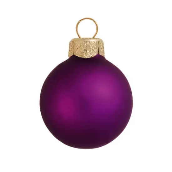 Whitehurst 6ct. 4" Matte Glass Ball Ornaments Purple Matte {1}