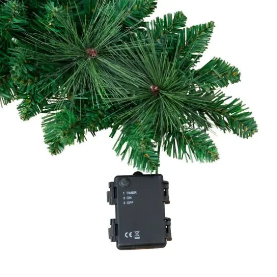 5ft. Pre-Lit Fir Wall Hanging Artificial Christmas Tree with Star Topper, Warm White LED Lights {7}