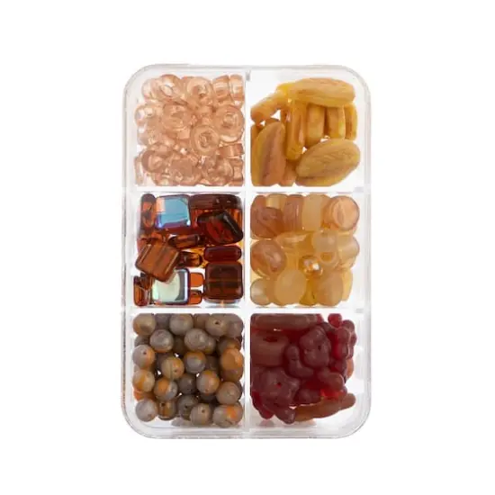 John Bead Czech Glass Recipe Box Beading Kit Pumpkin Pie {5}