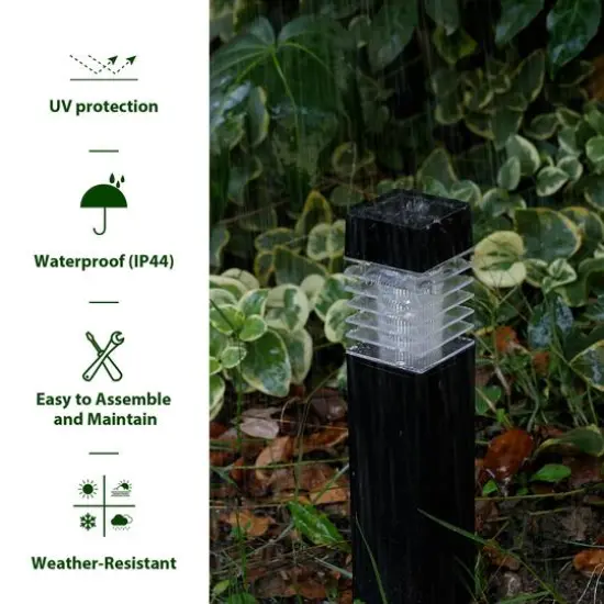 Glitzhome&reg; 15.25" Solar Powered Transparent Texture Lens Pathway Stake Lights, 6ct. {8}