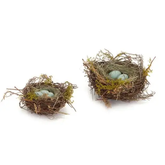 Twig Bird Nests with Eggs Set {4}