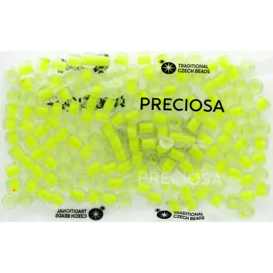 PRECIOSA Rola&trade; Opaque Czech Glass Seed Beads, 7.7mm Neon Yellow {4}