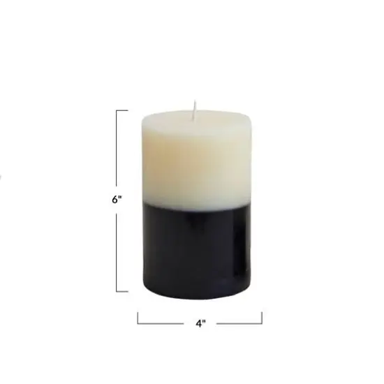 Hello Honey&reg; 6" Black & Cream Unscented Pillar Candle {4}
