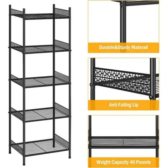 NEX&trade; 57" Black 5-Tier Wire Storage Organizer, 2ct. {4}