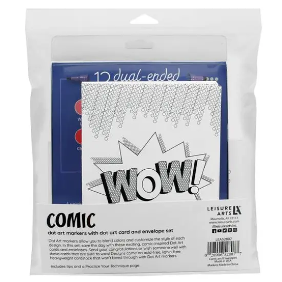 Leisure Arts&reg; Dot Art Markers Comic Card and Envelope Set {3}