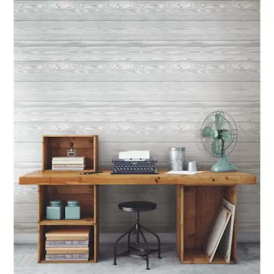 RoomMates Raised Shiplap Peel & Stick Wallpaper Dark Gray {4}