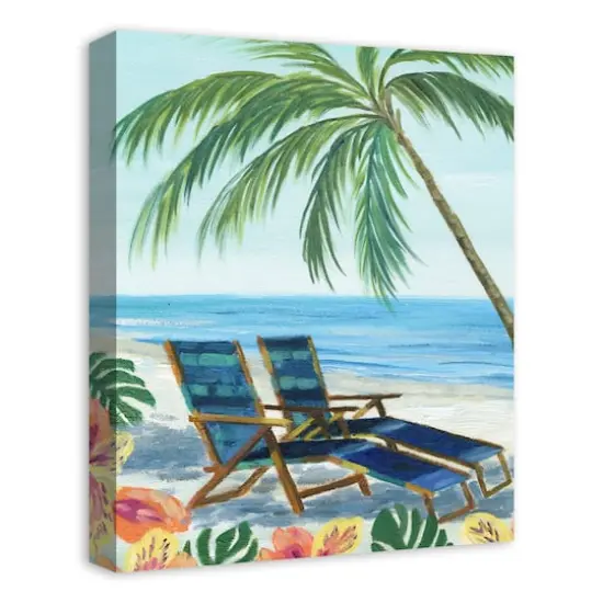 Beach Lounge Chairs 16" x 20" Canvas Wall Art {3}