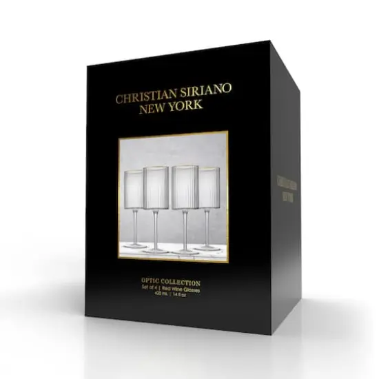 JoyJolt® Christian Siriano 17.5oz. Optic Gold Rim Red Wine Glasses, 4ct. {5}