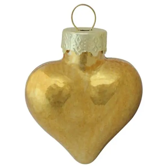 Whitehurst 56ct. 2" Shiny Gold Glass Heart Ornaments {1}