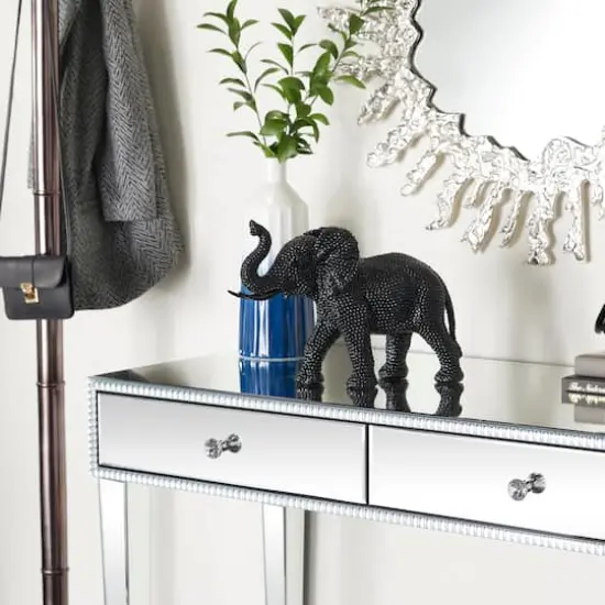 14" Black Contemporary Elephant Sculpture {8}