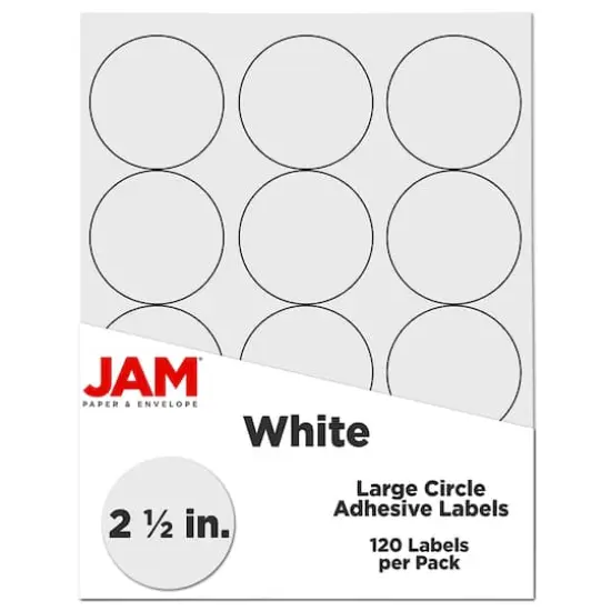 JAM Paper 2.5" Circle Product & Container Labels, 120ct. White {1}