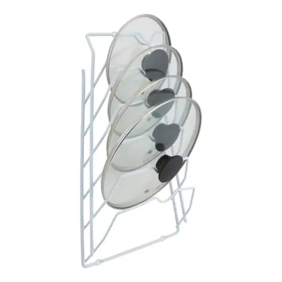 Organize It All White 6 Section Cabinet Door Lid Rack {3}
