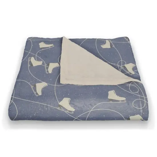 Skating Ice Skates 50x60 Coral Fleece Blanket {3}