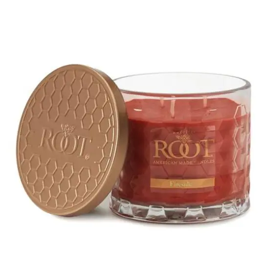 Root Candles Signature 3-Wick Honeycomb Beeswax Blend Jar Candle Fireside {1}