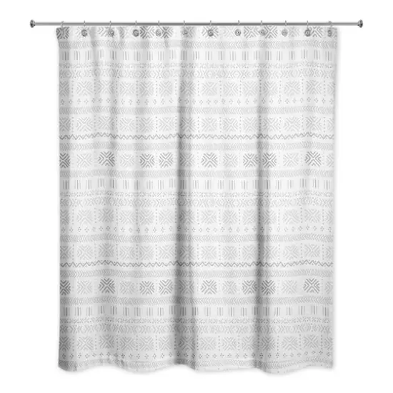 Gray Mudcloth 71" x 74" Shower Curtain {1}