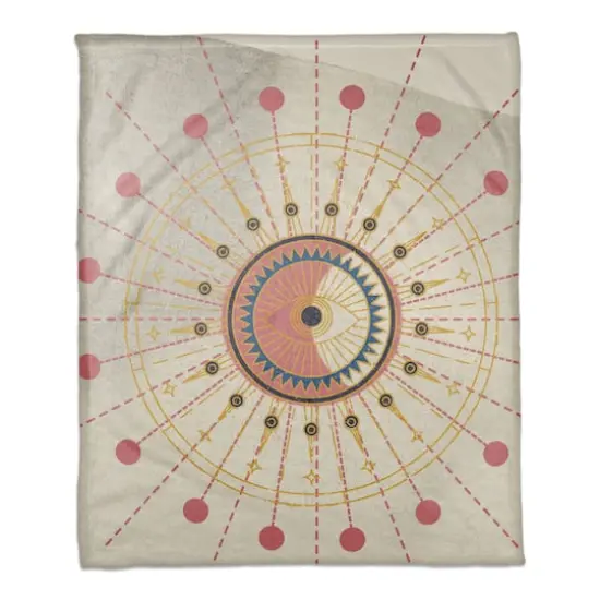 Evil Eye Watercolor 3 50" x 60" Coral Fleece Blanket {1}