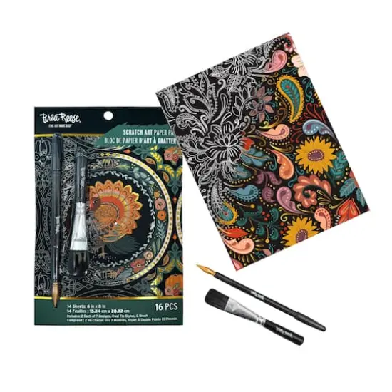 Brea Reese&trade; 6" x 8" Turkey Tales Scratch Art Paper Pad {4}