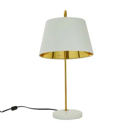 22" White Metal Modern Table Lamp {4}