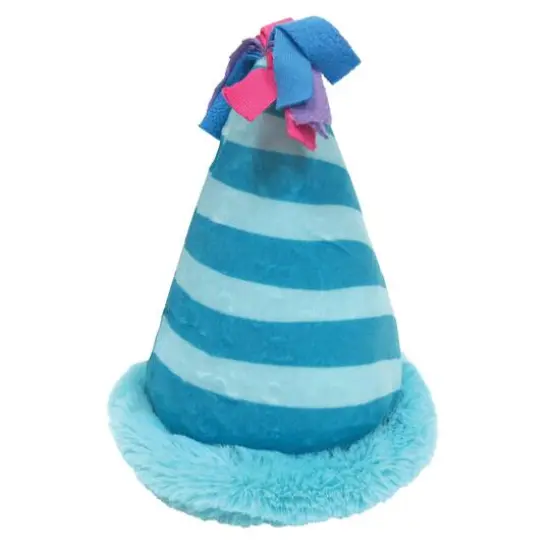 fouFIT Birthday Hat Crinkle Plush Dog Toy Blue {4}