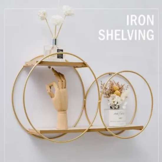 NEX Haitral 2-Tier Gold Floating Shelf {6}