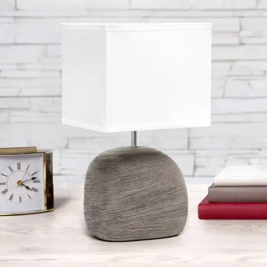 Simple Designs 12.5" Bedrock Ceramic Table Lamp {5}
