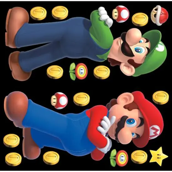 RoomMates Super Mario Luigi & Mario Giant Peel & Stick Wall Decals {8}
