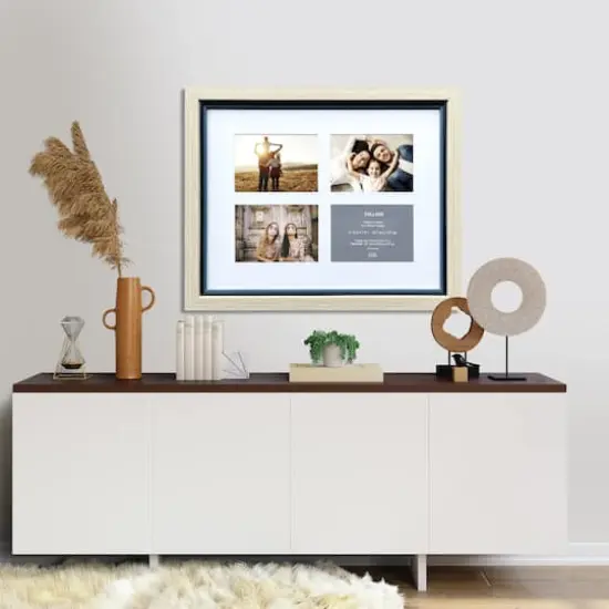 4 Opening 5" x 7" Natural Tan & Navy Collage Frame with Mat by Studio D&eacute;cor&reg; {6}