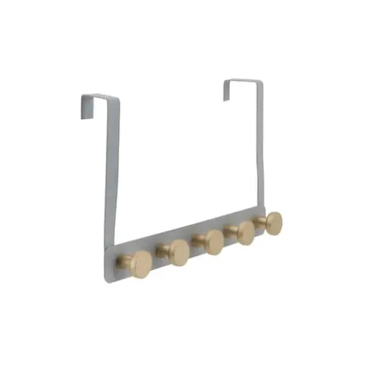 Elle D&eacute;cor Gray 5 Hook Over the Door Hook {5}