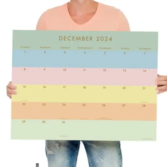 TF Publishing 2024-2025 Large Super Stripe Desk Pad Calendar {7}