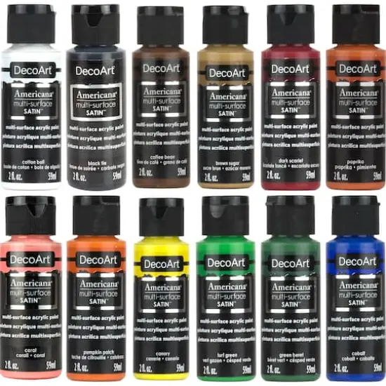 DecoArt&reg; Americana&reg; Multi-Surface Satin&trade; 12 Color Enchanted Forest Acrylic Paint Set {1}