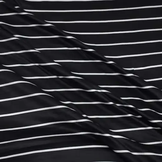 Fabric Merchants White Stripes on Black Double Brushed 4-Way Stretch Fabric {4}