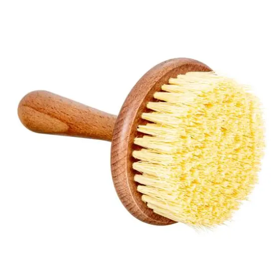 Hello Honey&reg; 6" Brown Carved Wood Dish Brush {4}