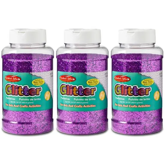 Charles Leonard Creative Arts&trade; 16oz. Glitter, 3ct. Black {2}