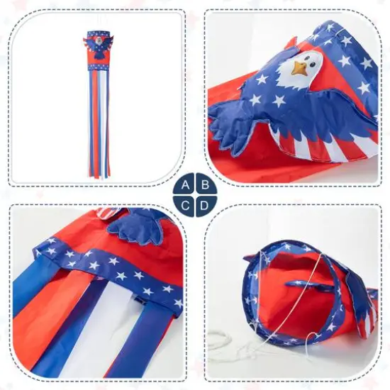 Glitzhome&reg; 60" Patriotic Eagle Windsock {6}