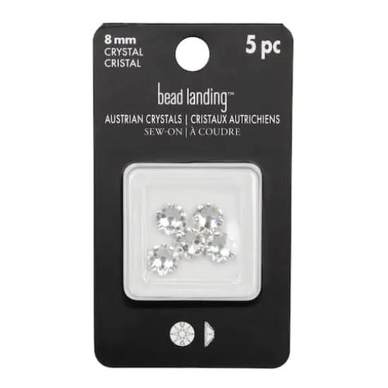 8mm Round Sew-On Austrian Crystals by Bead Landing&trade;, 5ct. {5}