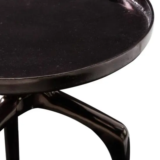 22" Black Aluminum Contemporary Accent Table {4}