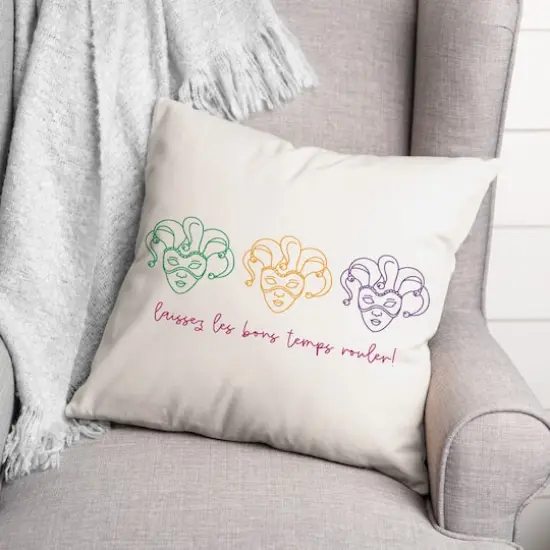Masks Laissez Les Bons Temps Rouler Mardi Gras Throw Pillow {4}