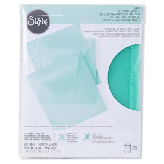 Sizzix&trade; Mint Julep Plastic Storage Envelopes, 3ct. {1}