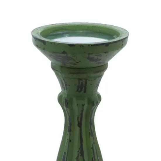 Green Wood Traditional Candle Holder Set, 3ct.  {6}