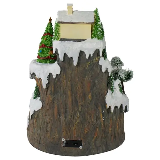 17" White LED Lighted & Animated Christmas Village with Moving Train {6}