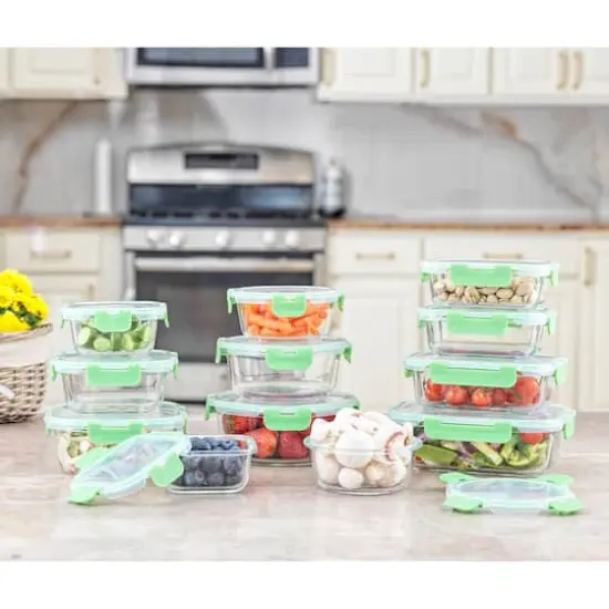 JoyJolt&reg; Glass Storage Containers Set Green {4}
