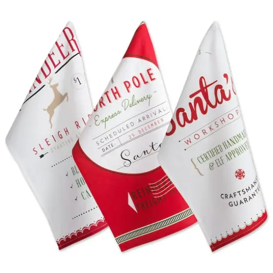 DII&reg; North Pole Holiday Printed Dishtowel Set {1}