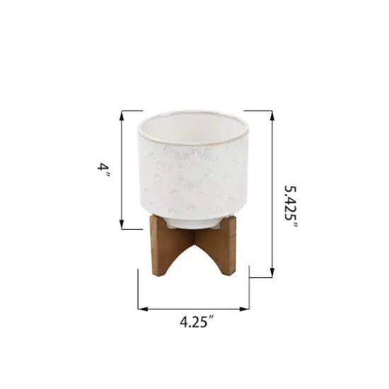 Flora Bunda&reg; 4.25" Sunmoon Ceramic Pot On Stand {3}