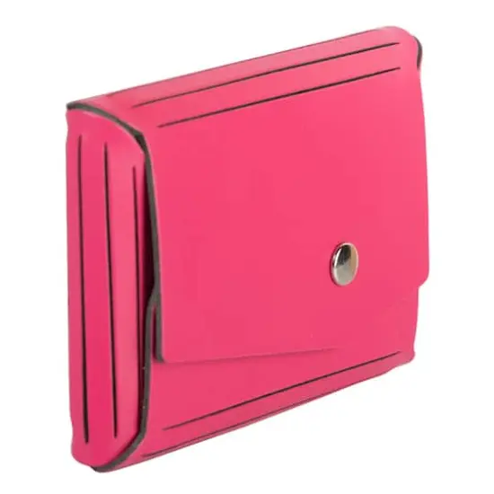  JAM Paper Italian Leather Business Card Holder Case with Angular FlapFuchsia Pink {4}
