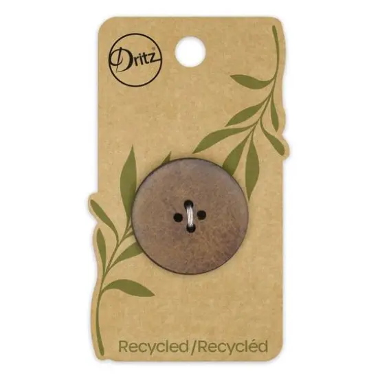 Dritz&reg; 30mm Medium Brown Recycled Leather Round Button, 3ct. {1}