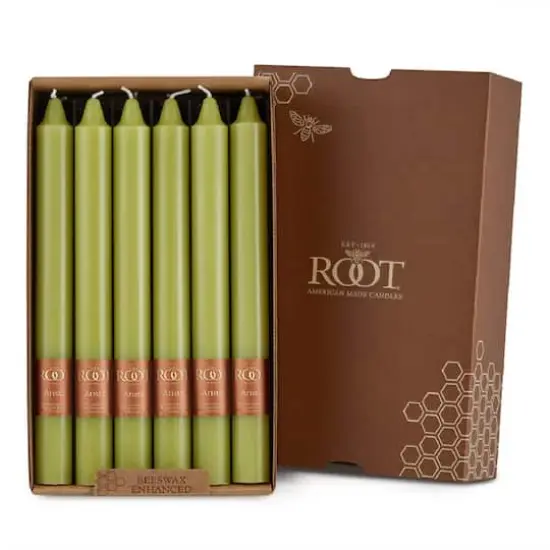 Root Candles Arista&trade; 9" Smooth Dinner Candles, 12ct. Willow {1}
