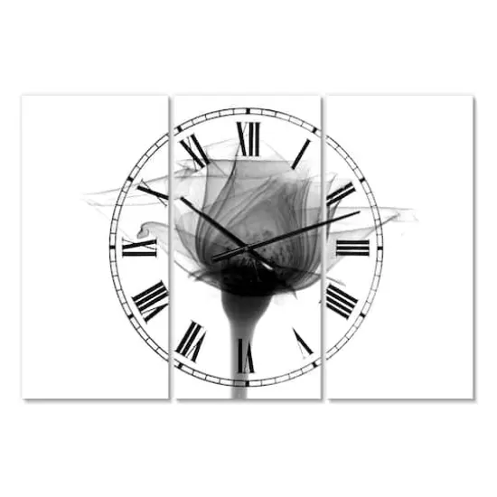 Designart Rose No.10 X-Ray Large Cottage Multipanel Wall Clock {1}