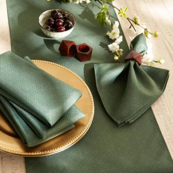 DII&reg; Oversized Tonal Lattice Print Outdoor Linen Dinner Napkins, 6ct. Artichoke {6}