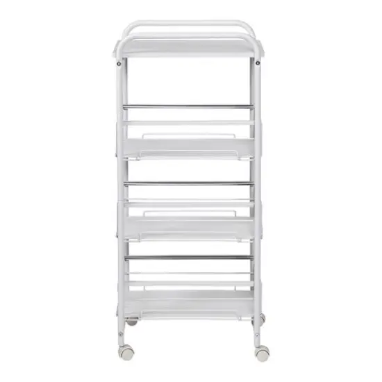 Honey Can Do White 4-Tier Slim Rolling Cart {10}