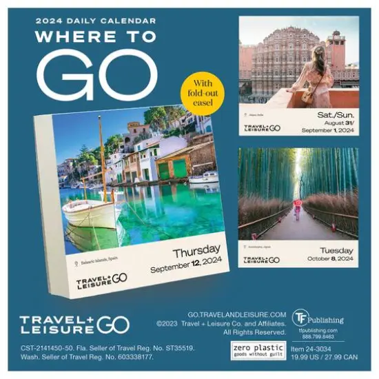 TF Publishing 2024 World's Best by Travel + Leisure Daily Desktop Calendar {6}